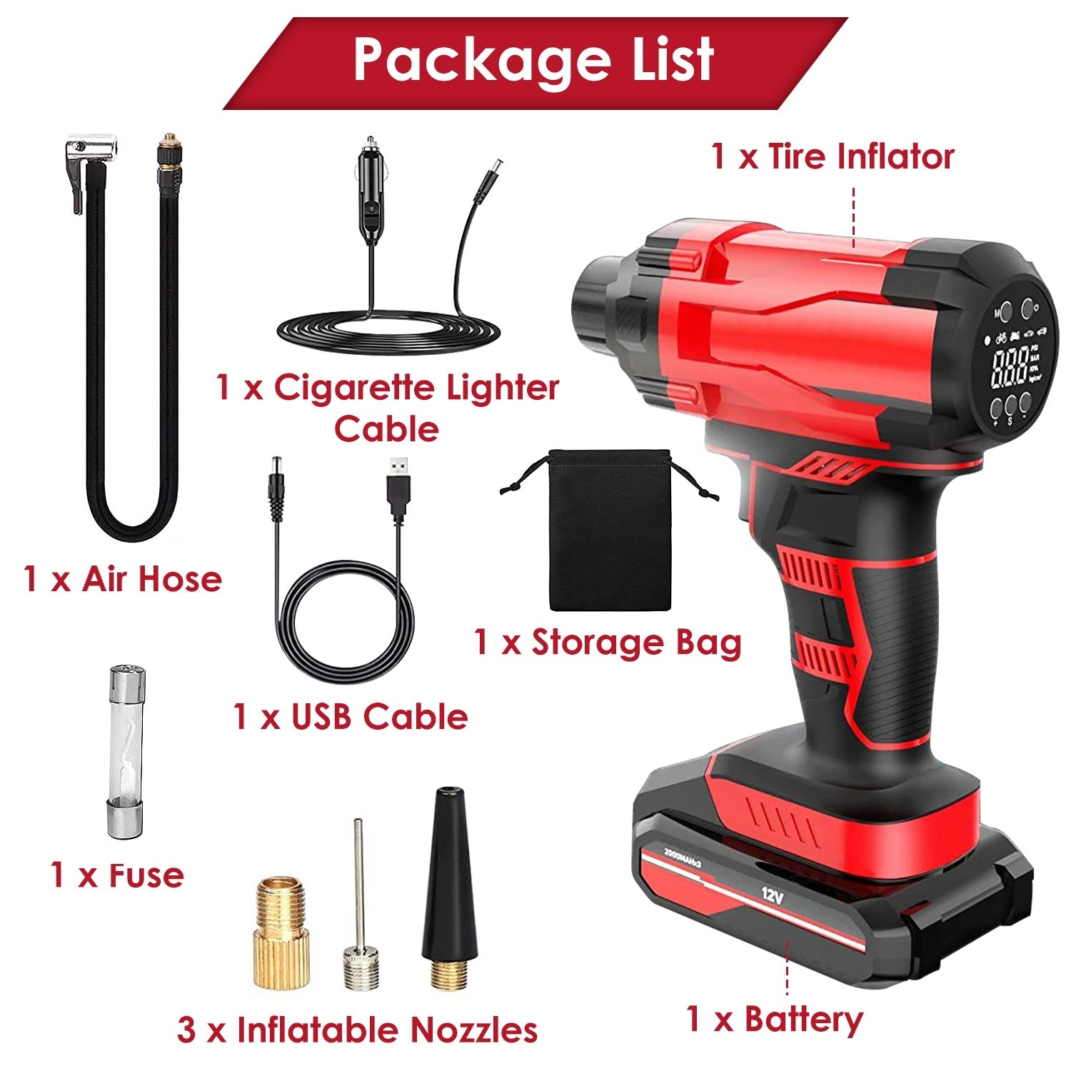 Portable Cordless Car Tire Inflator