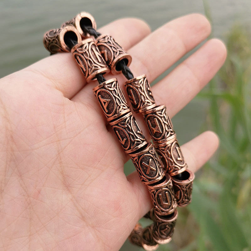 Set Of 24 Viking Rune Beard Beads