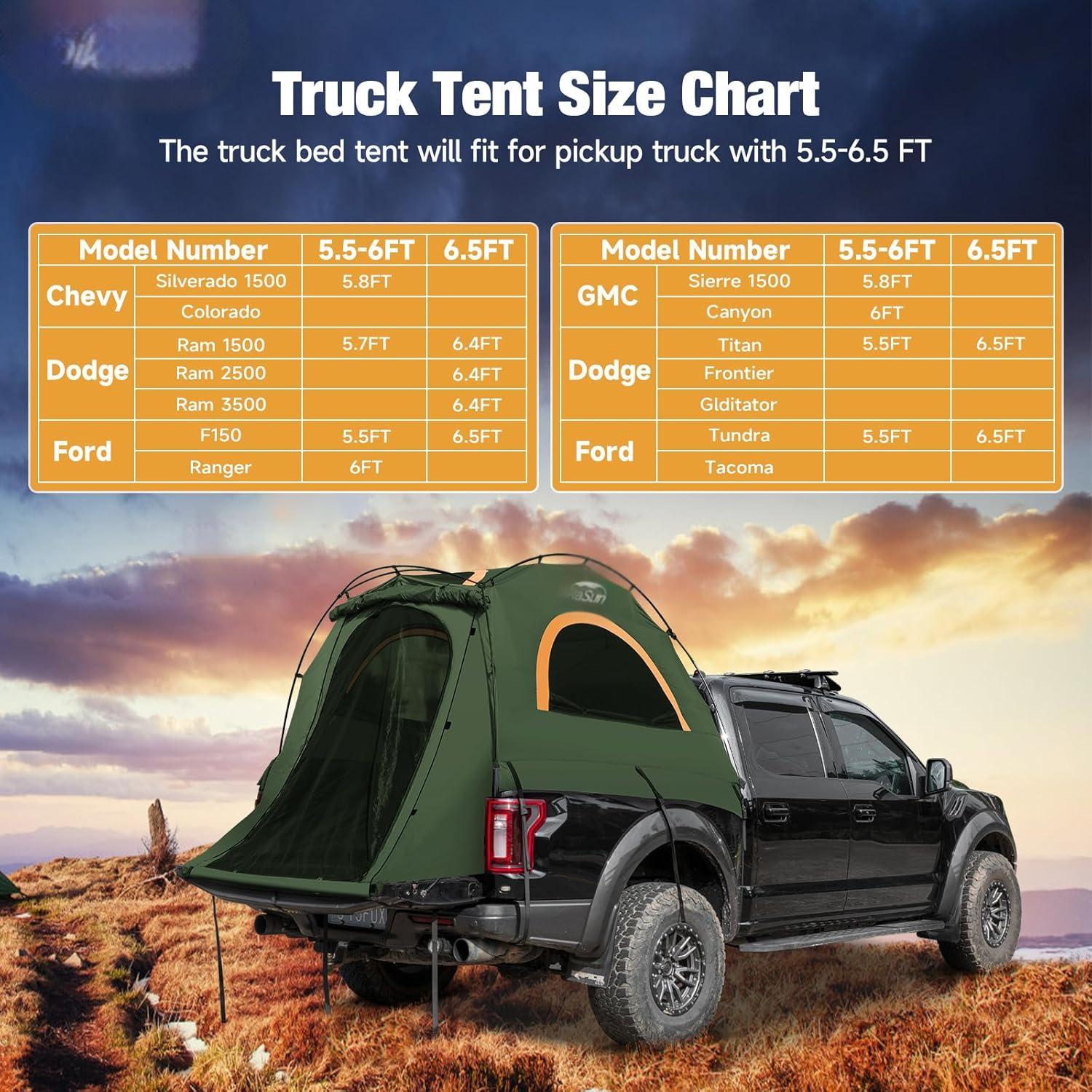 Truck Bed Tent for 6' Beds